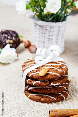 Photo: Cookies with festive ribbon Cookies with festive ribbon