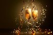 Glasses of champagne at new year party