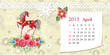Calendar for 2013, april