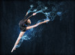 Young woman in gymnast suit posing