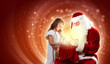 portrait of santa claus with a girl
