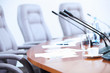 Conference hall with microphones