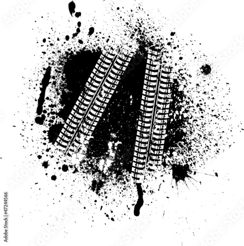 Vector: Ink blots and tire track Ink blots and tire track
