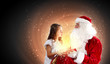 portrait of santa claus with a girl