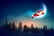 photo of santa claus sitting on the moon