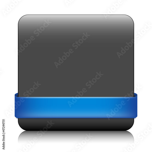 Illustration: BLANK web button (square blue icon symbol template) BLANK web button (square blue icon symbol template)