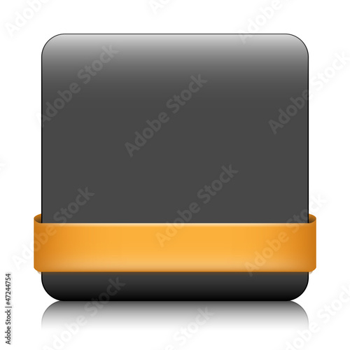 Illustration: BLANK web button (square orange icon symbol template) BLANK web button (square orange icon symbol template)