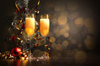 Glasses of champagne at new year party