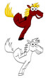Funny cartoon horse