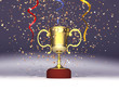 Trofeo y confeti