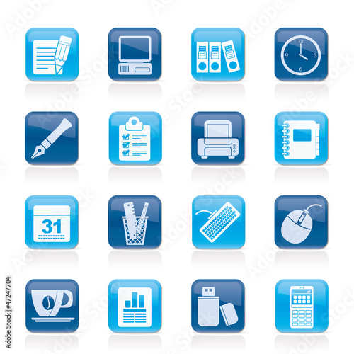 Vector: Business and office equipment icons - vector icon set Business and office equipment icons - vector icon set