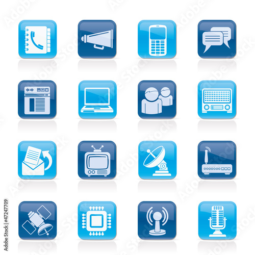 Vector: Communication, connection and technology icons Communication, connection and technology icons