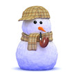 Sherlock snowman with pipe