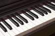 Digital electric piano keyboard closeup