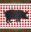 blackboard menu tablecloth lace pig