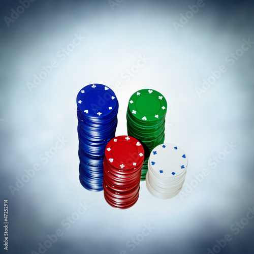 Photo: coloured poker chips coloured poker chips