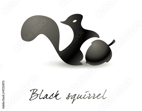 Vector: Black squirrel isolated logo - Scoiattolo nero logo Black squirrel isolated logo - Scoiattolo nero logo