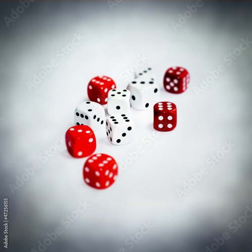 Photo: white red dice white red dice