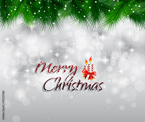 Vector: Elegant Classic Christmas flyer with tree leaves Elegant Classic Christmas flyer with tree leaves
