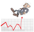 Vector: Gartoon Businessman on a diagram. Gartoon Businessman on a diagram.