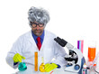 Nerd crazy scientist man portrait working at laboratory