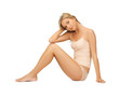 beautiful woman in cotton undrewear