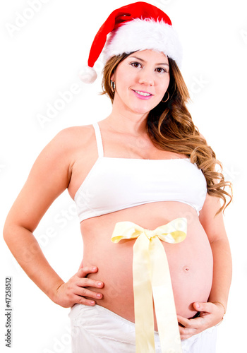 Photo: Pregnant woman celebrating Christmas Pregnant woman celebrating Christmas