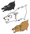 Roaring wolf head