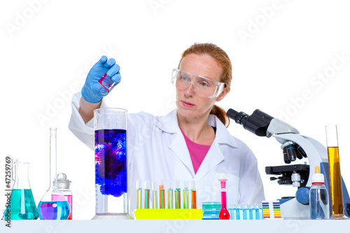 Photo: chemical laboratory scientist woman with test tube chemical laboratory scientist woman with test tube