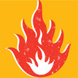 grunge style flame graphic
