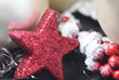 Weihnachtsstern roter Glitter