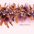 Merry Christmas card / Seamless pattern with mistletoe