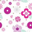 Cute seamless background pattern with pink flowers