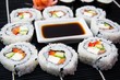 Sushi set with soy sauce