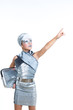 children futuristic fashion children girl silver makeup