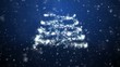 Growing New Year tree with falling snowflakes and stars