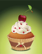 Cupcake mit Kirsche