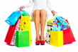 Beautiful Christmas Shopping woman.