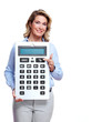 Accountant business woman with a calculator.