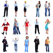Group of workers people set.