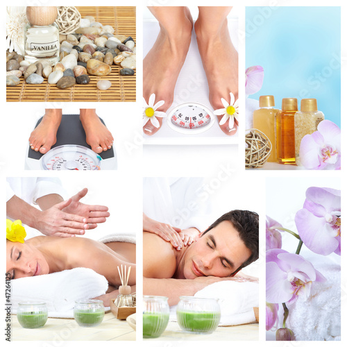Photo: Beautiful Spa massage collage. Beautiful Spa massage collage.