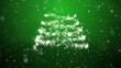 Growing New Year tree with falling snowflakes and stars