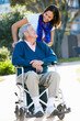 Photo: Adult Daughter Pushing Senior Father In Wheelchair Adult Daughter Pushing Senior Father In Wheelchair