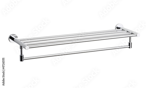 Photo: metallic clothes towel hanger or others accessory on white metallic clothes towel hanger or others accessory on white