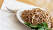 Photo: buckwheat spaghetti pasta in plate buckwheat spaghetti pasta in plate