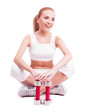 woman with dumbbells