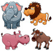 Vector: illustration of Wild animals cartoons illustration of Wild animals cartoons