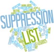 Word cloud for Suppression list