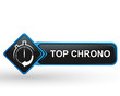 top chrono sur bouton web carré design bleu