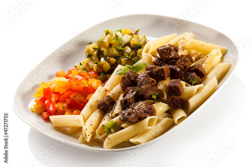 Photo: Pasta with meat and vegetables Pasta with meat and vegetables